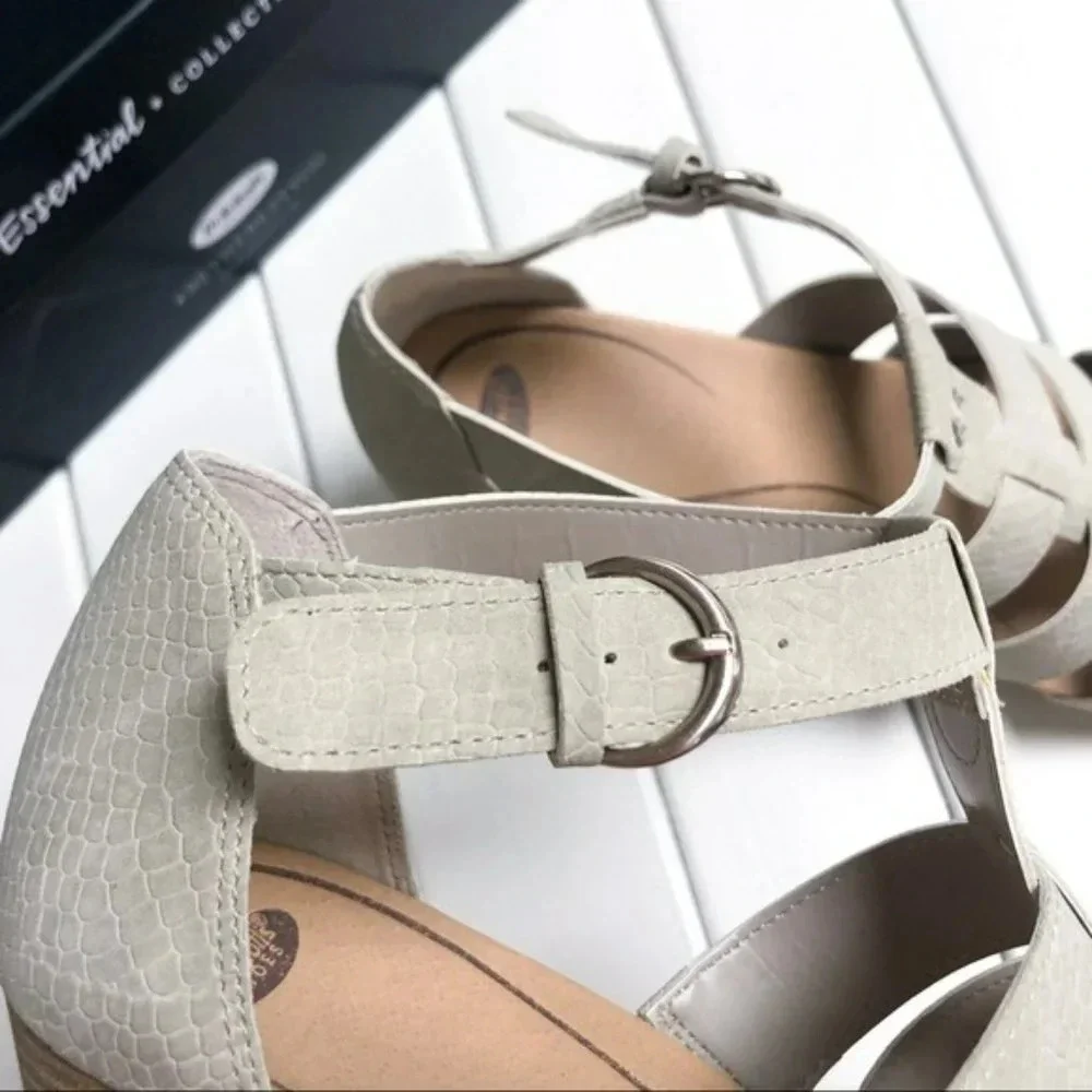 Dr. Scholl's Cream Bohemian Caged Wedges 11 NIB